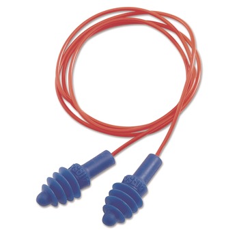EAR PLUGS | Uvex DPAS-30R AirSoft Multiple-Use Earplugs - Red Polycord, Blue (100/Box)
