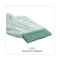 Mop Heads | Boardwalk BWKMWTLGCT Microfiber Looped-End Wet Mop Head - Large, Green (12/Carton) image number 7
