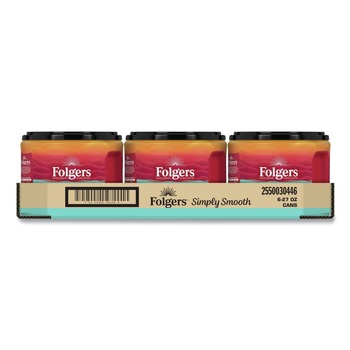 Folgers 30446CT 27 oz. Canister Gentle On Your Stomach Simply Smooth Ground Coffee (6/Carton)