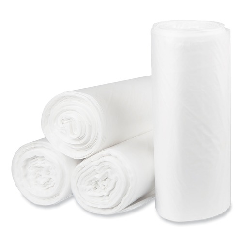 High-Density Trash Bags | Pitt Plastics PCRH385816N Eco Strong Plus 38 in. x 58 in. 16 mic 60 Gallon Can Liners - Natural (200/Carton) image number 0
