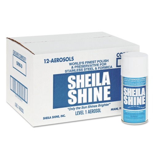 Stainless Steel Cleaners | Sheila Shine SS10 10 oz Aerosol Spray Stainless Steel Cleaner and Polish (12/Carton) image number 0