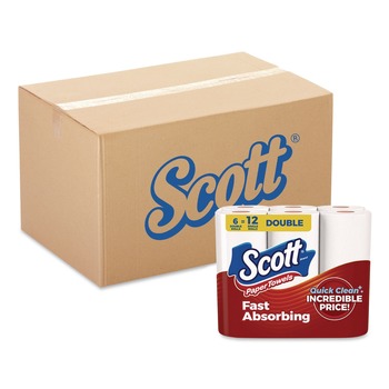 Scott 56668 Choose-A-Sheet 1-Ply Kitchen Double Roll Paper Towels - White (4/Carton)