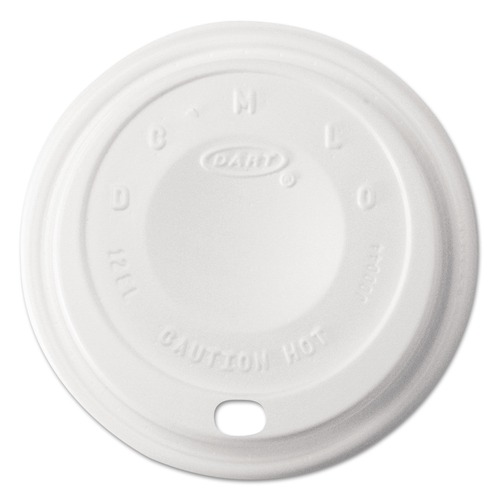 Cup Lids | Dart 12EL 12 oz. Cappuccino Dome Sipper Lids - White (1000/Carton) image number 0
