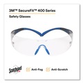 Eye Protection | 3M SF401SGAF-BLU SecureFit 400 Series Plastic Frame Polycarbonate Lens Protective Eyewear - Black/Blue Frame/Clear Lens image number 3
