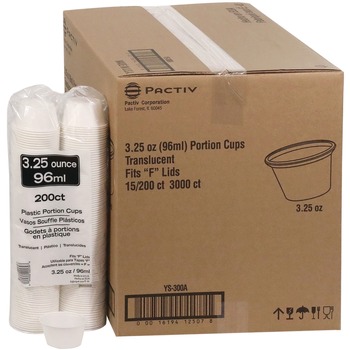 Pactiv Corp. YS300A 3.25 oz. Plastic Portion Cup - Translucent (3000/Carton)