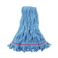 Mop Heads | Boardwalk BWK503BLNB 1 in. Super Loop Cotton/Synthetic Fiber Wet Mop Head - Large, Blue (12/Carton) image number 1