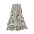 Mop Heads | Boardwalk BWK4032C No. 32 Loop Web/Tailband Value Standard Cotton Mop Head - White (12/Carton) image number 0