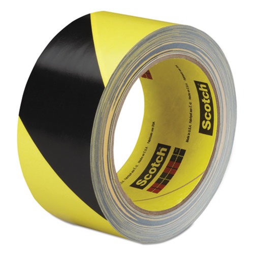 Safety Tapes | 3M 5702 2 in. x 108 ft. Safety Stripe Tape - Black/Yellow image number 0