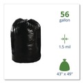 Low-Density Trash Bags | Stout by Envision T4349B15 43 in. x 49 in. 56-Gallon 1.5 mil. Total Recycled Content Plastic Trash Bags - Black/Brown (100/Carton) image number 2
