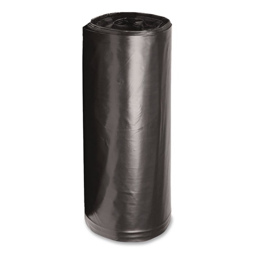 Repro Trash Bags | Boardwalk X7658AKKR01 38 in. x 58 in. 60 gal. 1.5 mil Reprocessed Resin Perforated Roll Can Liners - Black (100/Carton) image number 0