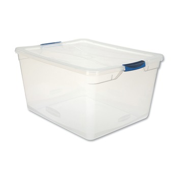 OFFICE BOXES AND BINS | Rubbermaid RMCC710000 18.63 in. x 23.5 in. x 12.25 in. 71-Quart Clever Store Basic Latch-Lid Container - Clear