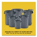 Indoor Waste Receptacles | Rubbermaid Commercial FG263200WHT 32 gal. Plastic Vented Round Brute Container - White image number 5