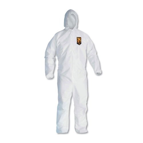 Hand Sanitizing Wipes | Ansell 49114 A20 Elastic-Back Cuff and Ankle Hooded Coveralls with Zip - Extra Large, White (24/Carton) image number 0
