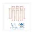 High-Density Trash Bags | Boardwalk V6638HNKR01 33 Gallon 14 mic 33 in. x 38 in. Perforated Roll High-Density Can Liners - Natural (25 Bags/Roll, 10 Rolls/Carton) image number 4