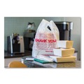 T-Sacks & Thank You Bags | AmerCareRoyal RPTYB6FS 13 in. x 23 in. x 23 in. Thank You - Have a Nice Day Labeling Cut-Out Handles Thank You Bags - White/Red (1000/Carton) image number 2