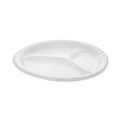 Plates | Pactiv Corp. 0TK10044000Y Placesetter Deluxe Laminated Foam 3-Compartment 10.25 in. Plates - White (540/Carton) image number 0