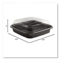 Food Containers & Lids | Anchor 4118515 8.46 in. x 8.46 in. x 2.91 in. 32 oz. Culinary Squares 2-Piece Microwavable Container - Clear/Black (150/Carton) image number 2
