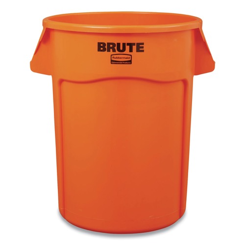 Indoor Waste Receptacles | Rubbermaid Commercial 2119307 Brute 44 gal Plastic Container - Round Orange image number 0