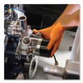 Food Service Disposable & Single Use Gloves | Ammex GWON46100 8 mil Heavy-Duty Industrial Powder-Free Nitrile Gloves - Large, Orange (1000/Carton) image number 3