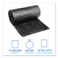 Low-Density Trash Bags | Boardwalk H4823RKKR01 10 Gallon 0.35 mil 24 in. x 23 in. Perforated Roll Low-Density Waste Can Liners - Black (50 Bags/Roll, 10 Rolls/Carton) image number 4