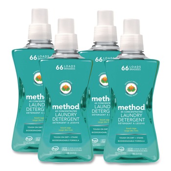 Method 01489 53.5 oz 4X Concentrated Laundry Detergent - Beach Sage (4/Carton)