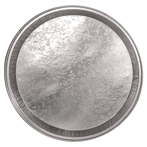 Perforated Roll & Hand Towels | Handi-Foil HFA 401380 12 in. Diameter Aluminum Embossed Tray (25/Carton) image number 0