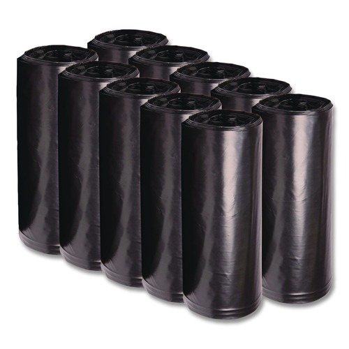 Low-Density Trash Bags | Boardwalk X7658WKKR02 38 in. x 58 in. 60 gal. 2 mil Recycled Low-Density Polyethylene Can Liners - Black (100/Carton) image number 0