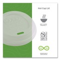 Cup Lids | Eco-Products EP-ECOLID-8 EcoLid PLA Renewable/Compostable 8 oz Hot Cup Lids - White (800/Carton) image number 5