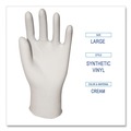 Food Service Disposable & Single Use Gloves | Boardwalk BWK315LBX 4 mil Powder-Free Synthetic Vinyl Gloves - Large, Beige (100/Box) image number 4