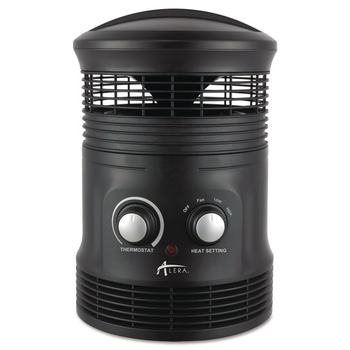 Facility Heaters | Alera HEFF360B 750W 8 in. x 8 in. x 12 in. 360-Degree Circular Fan Forced Heater - Black image number 0
