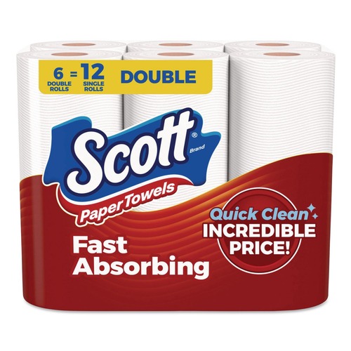 Perforated Roll & Hand Towels | Scott 56668 1-Ply Choose-A-Size Mega Kitchen Roll Paper Towels (4 Packs/Carton) image number 0