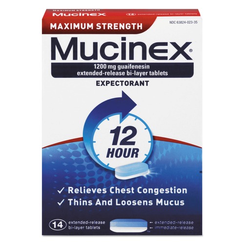 Medicines | Mucinex 63824-02314 14-Tablets Maximum Strength Expectorant image number 0