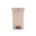 Indoor Waste Receptacles | Rubbermaid Commercial 1883460 Streamline 18-Gallon Resin Front Step Style Step-On Container - Beige image number 1