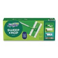 Mop Heads | Swiffer 80810204 Sweep and Mop 12.4 in. x 2.95 in. 2-in-1 Dry/Wet Floor Mopping and Sweeping Kit - Silver Plastic Handle (6/Kit) image number 1