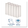 Low-Density Trash Bags | Boardwalk X6639SCKR01 33 in. x 39 in. 33 gal. 1.1 mil. Recycled Low-Density Polyethylene Can Liners - Clear (10 Bags/Roll, 10 Rolls/Carton) image number 4