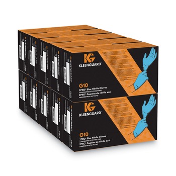 Ansell 54423 6 mil Thick 9.5 in. Long Powder-Free G10 2PRO Nitrile Gloves - Large, Blue (100/Box)