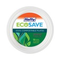 Plates | Hefty RFP D71016 ECOSAVE 10.13 in. Diameter Plate Sugarcane Tableware - White (12/Carton) image number 1