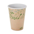 Cups | Dixie 2342R 12 oz Paper EcoSmart Recycled Fiber Hot/Cold Cups - Kraft/Green (1000/Carton) image number 0