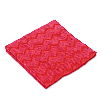 Rubbermaid Commercial FGQ62000RD00 HYGEN Microfiber 16 in. x 16 in. Cleaning Cloths - Red (12/Carton)