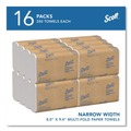 Perforated Roll & Hand Towels | Scott 37490 Essential 1-Ply 8 in. x 9.4 in. Multi-Fold Towels - White (16/Carton) image number 2