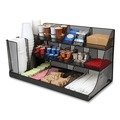 Condiment Organizers | Mind Reader CMG2MESH-BLK 11.61 in. x 23.9 in. x 12.76 in. 14-Compartment Network Collection Coffee Cup and Condiment Countertop Organizer - Black image number 2