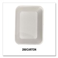 Food Containers & Lids | GEN 8PWH 10.8 in. x 8.82 in. x 1.5 in. #8P Meat Trays - White (200/Carton) image number 1
