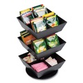 Condiment Organizers | Mind Reader TEASWIV3T-BLK 6.75 in. x 6.75 in. x 11.5 in. 3-Tier 12-Compartment Anchor Collection Tea and Condiment Carousel Countertop Organizer - Black image number 3
