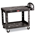 Carts | Rubbermaid Commercial FG452500BLA 25.25 in. x 44 in. x 38.13 in. 500 lbs. Capacity 2 Flat Shelves Plastic Utility Cart - Black image number 0