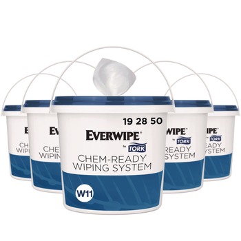 Tork 192850 8.5 in. x 7 in. x 7 in. Chem-Ready Buckets - White (5/Carton)