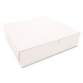 Bakery Boxes & Containers | SCT SCH 0969 10 in. x 10 in. x 2.5 in. Paper One-Piece Non-Window Bakery Boxes - White (250/Carton) image number 0