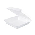 Food Containers & Lids | Dart 95HT1 9.3 in. x 9.5 in. x 3 in. Insulated Foam Hinged Lid Containers - White (2/Carton) image number 1