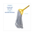 Mop Heads | Boardwalk BWK542CT Narrow Floor Finish Rayon/Polyester Mop Head - Medium, White/Blue (12/Carton) image number 5