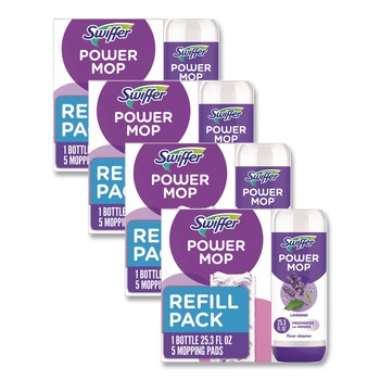 PRODUCTS | Swiffer 80734047 25.3 oz PowerMop Cleaning Solution and Pads Refill Pack - Lavender (4/Carton)