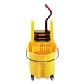 Buckets & Wringers | Rubbermaid Commercial FG757788YEL 35 qt. WaveBrake 2.0 Down-Press Plastic Bucket/Wringer Combos - Yellow image number 1